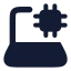 Ailaptop icon with solid rounded style