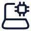 Ailaptop icon with stroke rounded style
