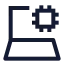 Ailaptop icon with stroke sharp style