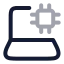 Ailaptop icon with twotone rounded style