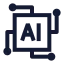 Ainetwork icon with stroke sharp style
