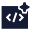 Aiprogramming icon with solid sharp style