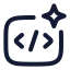 Aiprogramming icon with stroke rounded style
