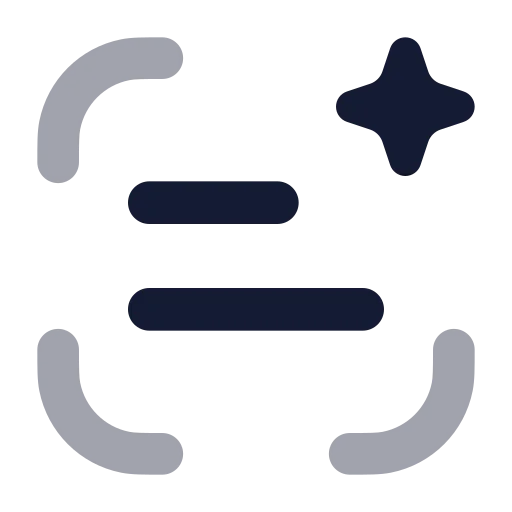 Ai Scan Text Icon in Bulk Rounded style