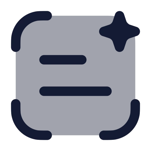 Ai Scan Text Icon in Duotone Rounded style