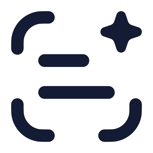 Ai Scan Text Icon in Solid Rounded style