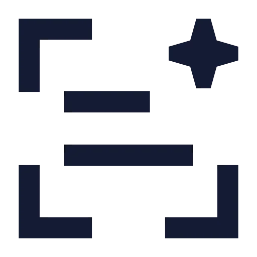 Ai Scan Text Icon in Solid Sharp style