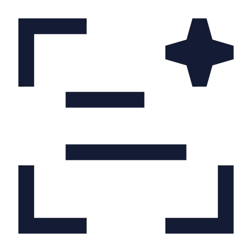 Ai Scan Text Icon in Stroke Sharp style