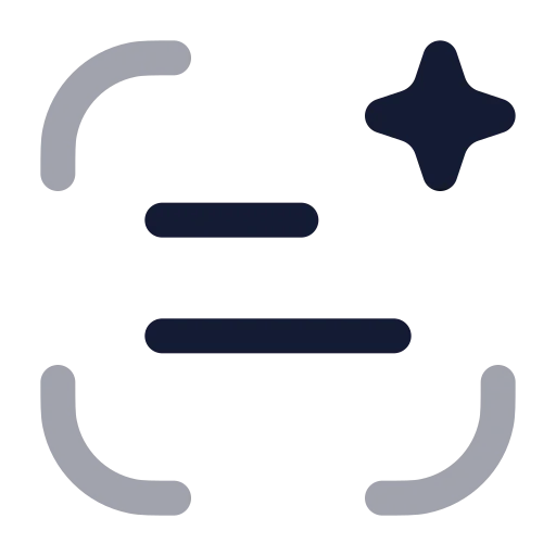 Ai Scan Text Icon in Twotone Rounded style