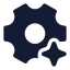 Aisetting icon with solid rounded style
