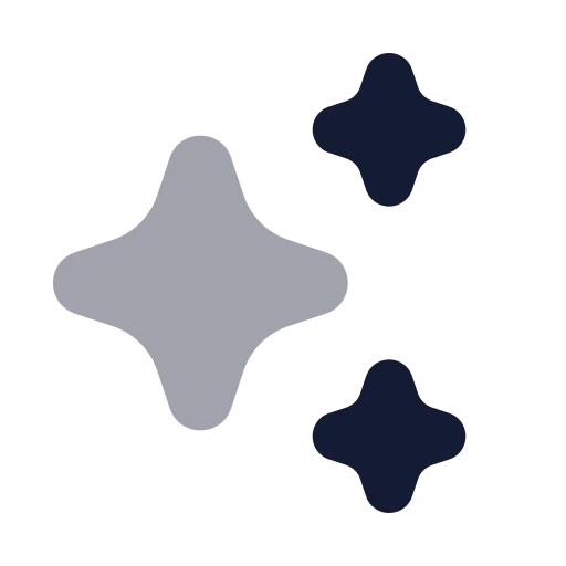 Ai Sparkles Icon in Bulk Rounded style
