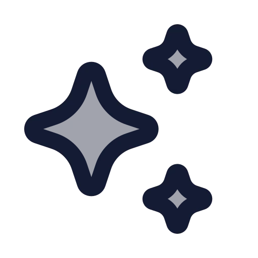 Ai Sparkles Icon in Duotone Rounded style