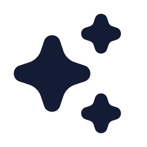 Ai Sparkles Icon in Solid Rounded style