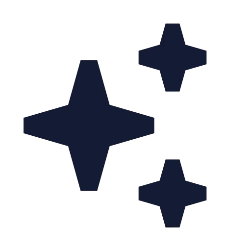 Ai Sparkles Icon in Solid Sharp style