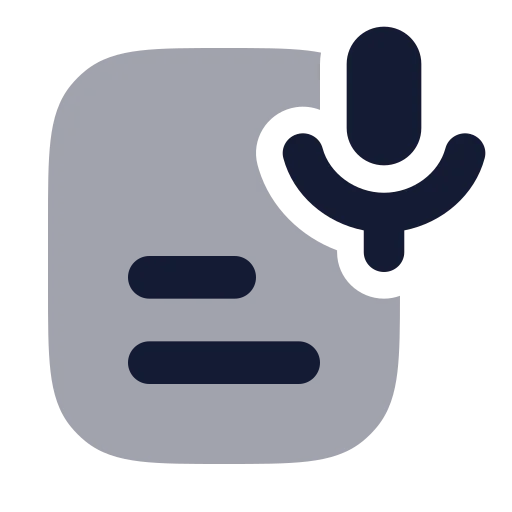 Ai Transcribe Audio Icon in Bulk Rounded style