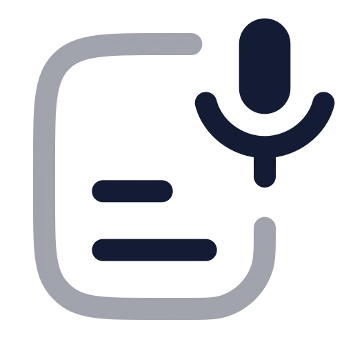 Ai Transcribe Audio Icon in Twotone Rounded style
