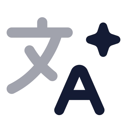 Ai Translate Icon in Bulk Rounded style