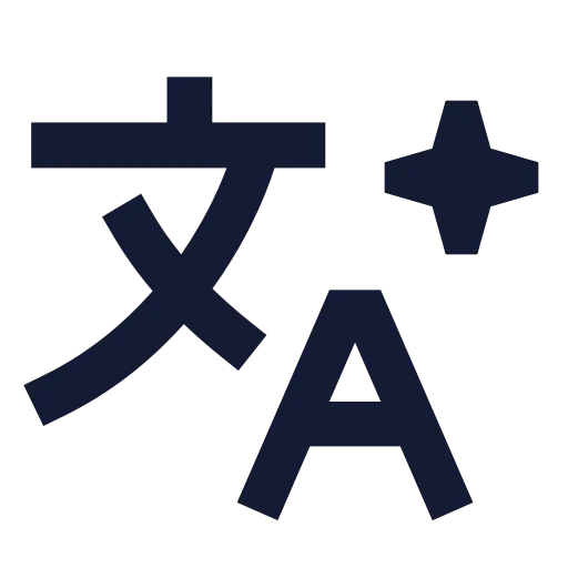 Ai Translate Icon in Solid Sharp style