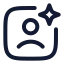 Aiuser icon with stroke rounded style