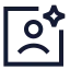 Aiuser icon with stroke sharp style
