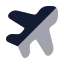 Airplane icon with bulk rounded style