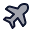 Airplane icon with duotone standard style