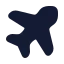 Airplane icon with solid rounded style