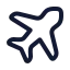 Airplane icon with stroke rounded style