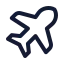 Airplane icon with stroke standard style