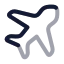 Airplane icon with twotone rounded style