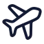 Airplane icon with stroke rounded style