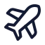 Airplane icon with stroke standard style