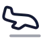 Airplanelanding icon with twotone rounded style