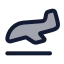 Airplanelanding icon with duotone rounded style