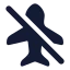 Airplanemodeoff icon with solid rounded style