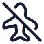 Airplanemodeoff icon with stroke rounded style