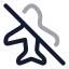 Airplanemodeoff icon with twotone rounded style