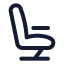 Airplaneseat icon with stroke rounded style