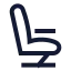 Airplaneseat icon with stroke sharp style