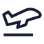 Airplanetakeoff icon with stroke sharp style