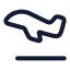 Airplanetakeoff icon with stroke rounded style