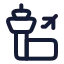 Airport icon with stroke rounded style