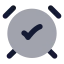 Alarmclockcheck icon with bulk rounded style