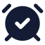 Alarmclockcheck icon with solid standard style