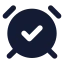 Alarmclockcheck icon with solid standard style