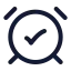 Alarmclockcheck icon with stroke rounded style