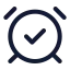 Alarmclockcheck icon with stroke standard style