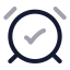 Alarmclockcheck icon with twotone rounded style