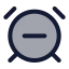 Alarmclockminus icon with duotone rounded style