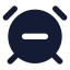 Alarmclockminus icon with solid rounded style